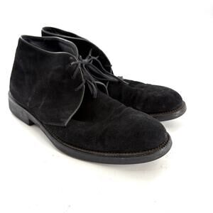 Hugo Boss Mens Lace Up Oxfords 10 Black Suede Dress Shoes